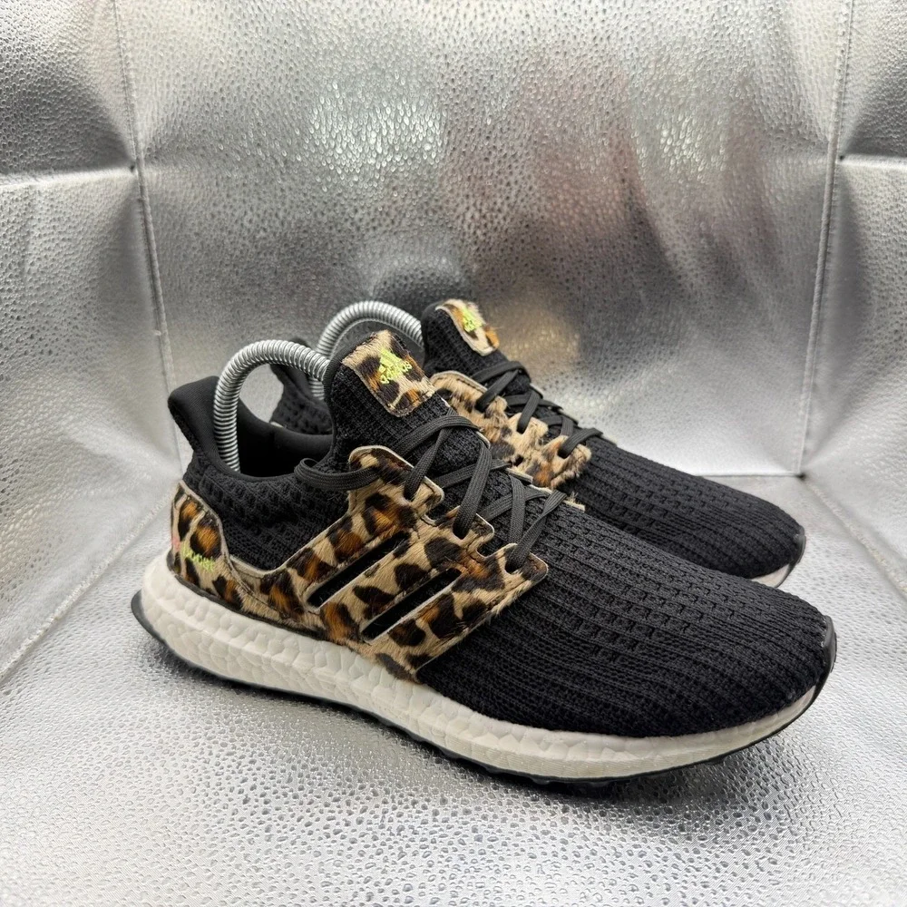 Size 6.5 Adidas UltraBoost DNA Animal Pack Leopard Core‎ Black Mens Shoes FZ2731